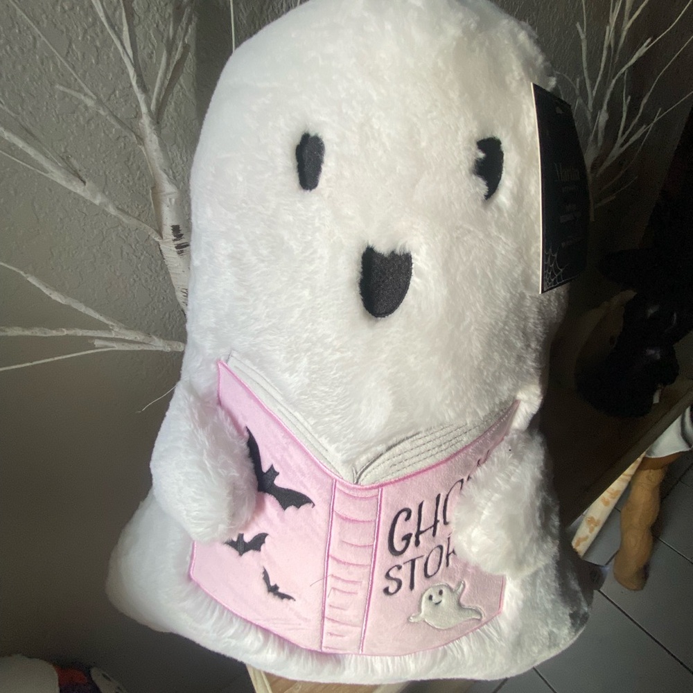 Martha Stewart Ghost Pillow Plush with Pink Book NWT